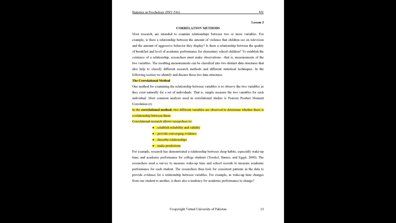 Highlighted Handouts of PSY 516 || Statistics in Psychology || Most Important for mcqz