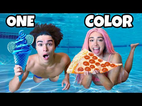 Eating Only ONE COLOR Food for 24 Hours!