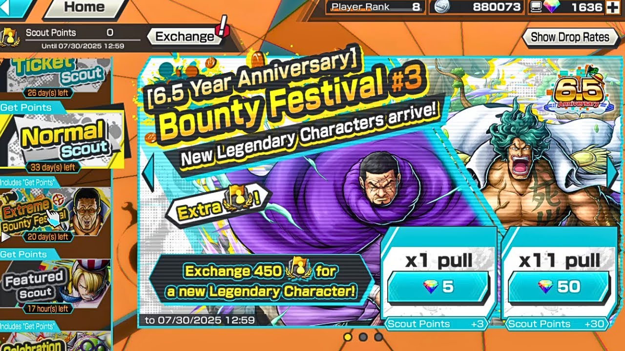 One Piece Bounty Rush - Ryokugyu ARAMAKI & Fujitora ISSHO Lucky SUMMONS