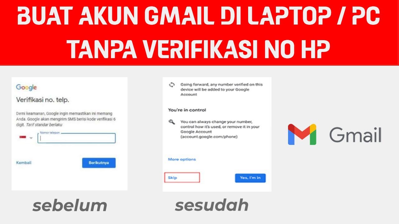 Cara Buat Akun Gmail Banyak Di Laptop Tanpa No HP - YouTube