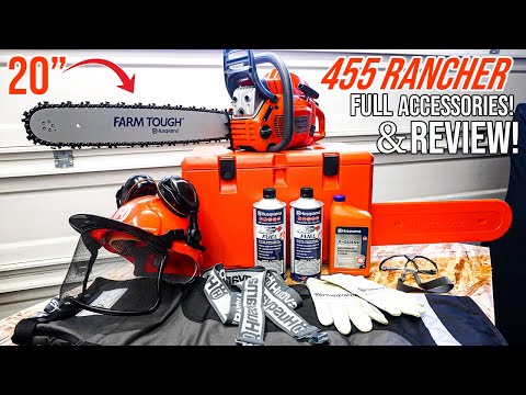 My First Time Using The Husqvarna 455 Rancher Chainsaw! Unboxing And FULL Review!
