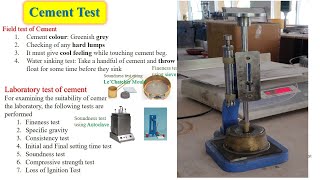 Cement and Its Composition IIEMM II Properties and Production of Cement II Field & Laboratory Test