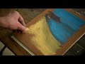 Create a seascape in pastel with only 6 colors