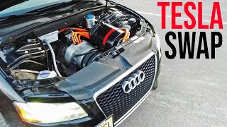 Worlds ONLY Tesla Swapped Audi! How Did He do it?