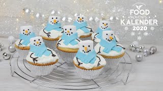 Schneemann Cupcakes - # 11 - Foodadventskalender 2020 - foak2020