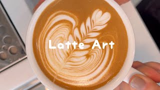 BARISTAJOY ☕ Today I practice Latte Art Rosetta all day | Cafe Vlog | ASMR