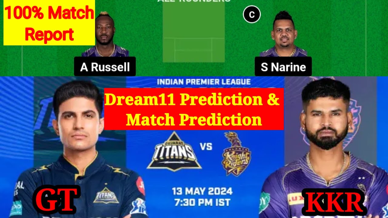 GT vs KKR Dream11 Team | Dream11 Prediction of GT vs KKR | Gujarat Titans vs Kolkata Knight Riders