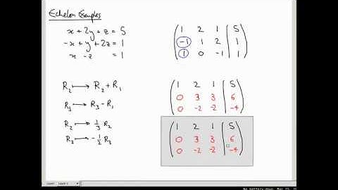 Linear Algebra 16: Echelon examples