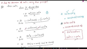 differentiate cos^2 x using first principle| class 11& 12 differentiation important problems| jee
