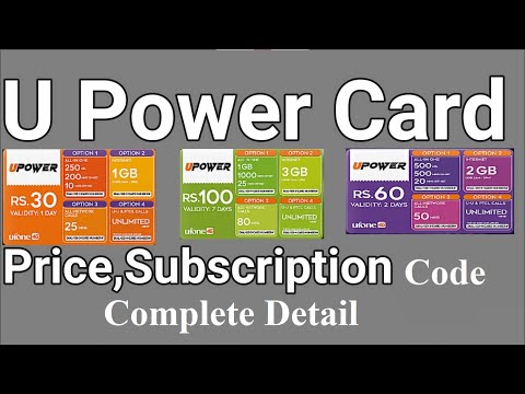 U Power Card Subscription Code , Internet , Off Net Minutes , On Net Minutes Complete Detail in Urdu