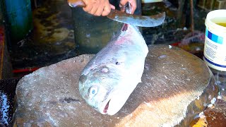FISH MARKET ACEHNESE 2024🔪🔥 || SPECIALIST FISH CUTTING SKILLS || TREVALLY FISH CUTTING