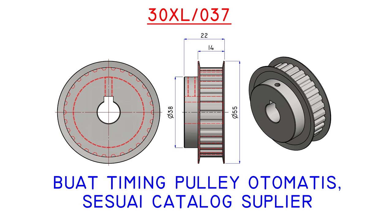 Autodesk Inventor Indonesia | Timing Pulley dan Timing Belt - YouTube