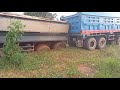 ឡានយីឌុបជាប់ផុង  Scania dump truck stuck in deep mud recovery  by big Truck