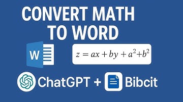 How to Convert Complex Math Equations into Editable Word Files using ChatGPT & Bibcit | AI Tutorial