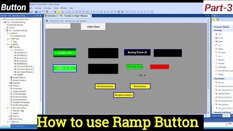 FactoryTalk view studio || How to use  Ramp Buttons |  FactoryTalk View Studio|| Rockwell SCADA