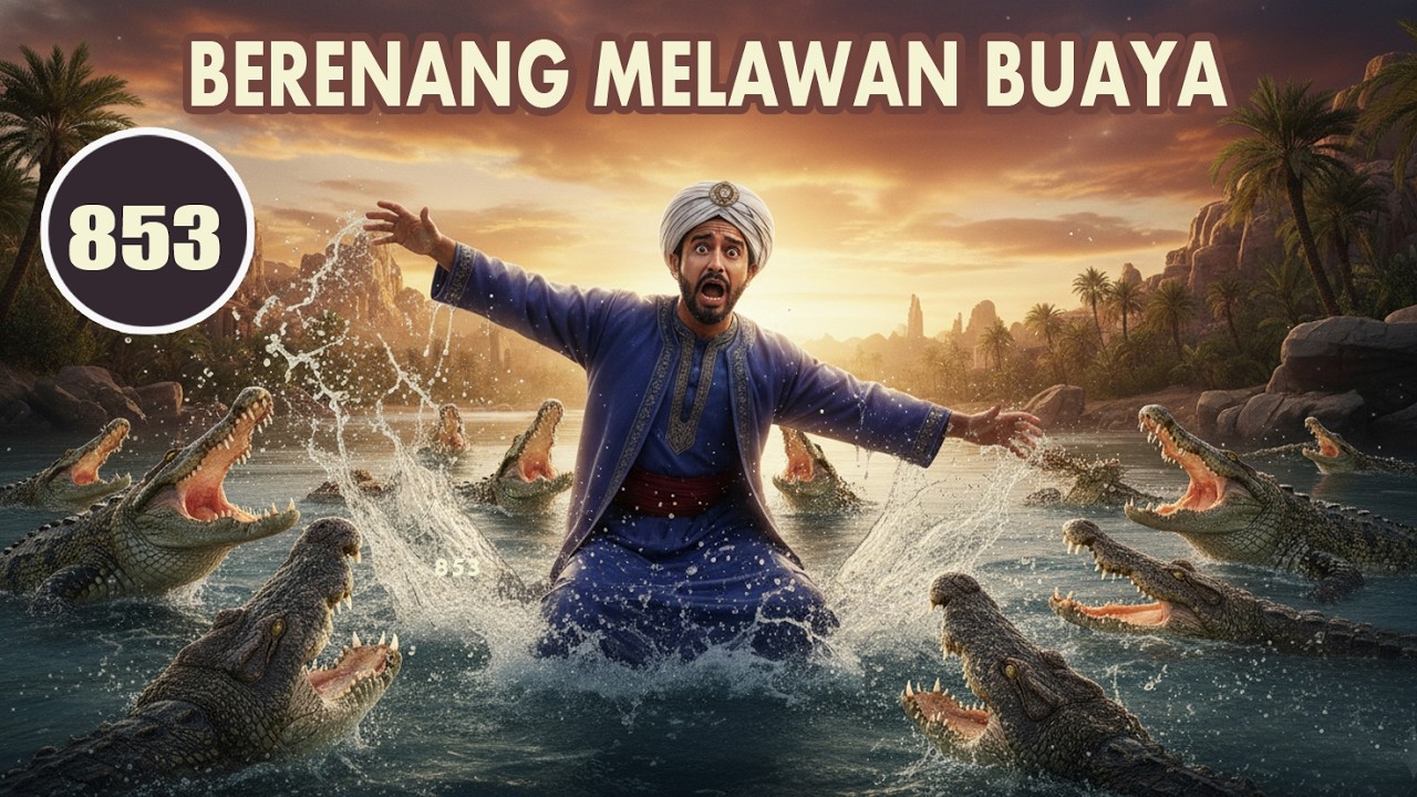 AKSI NEKAT ABU NAWAS. BERENANG MELAWAN BUAYA - HUMOR SUFI