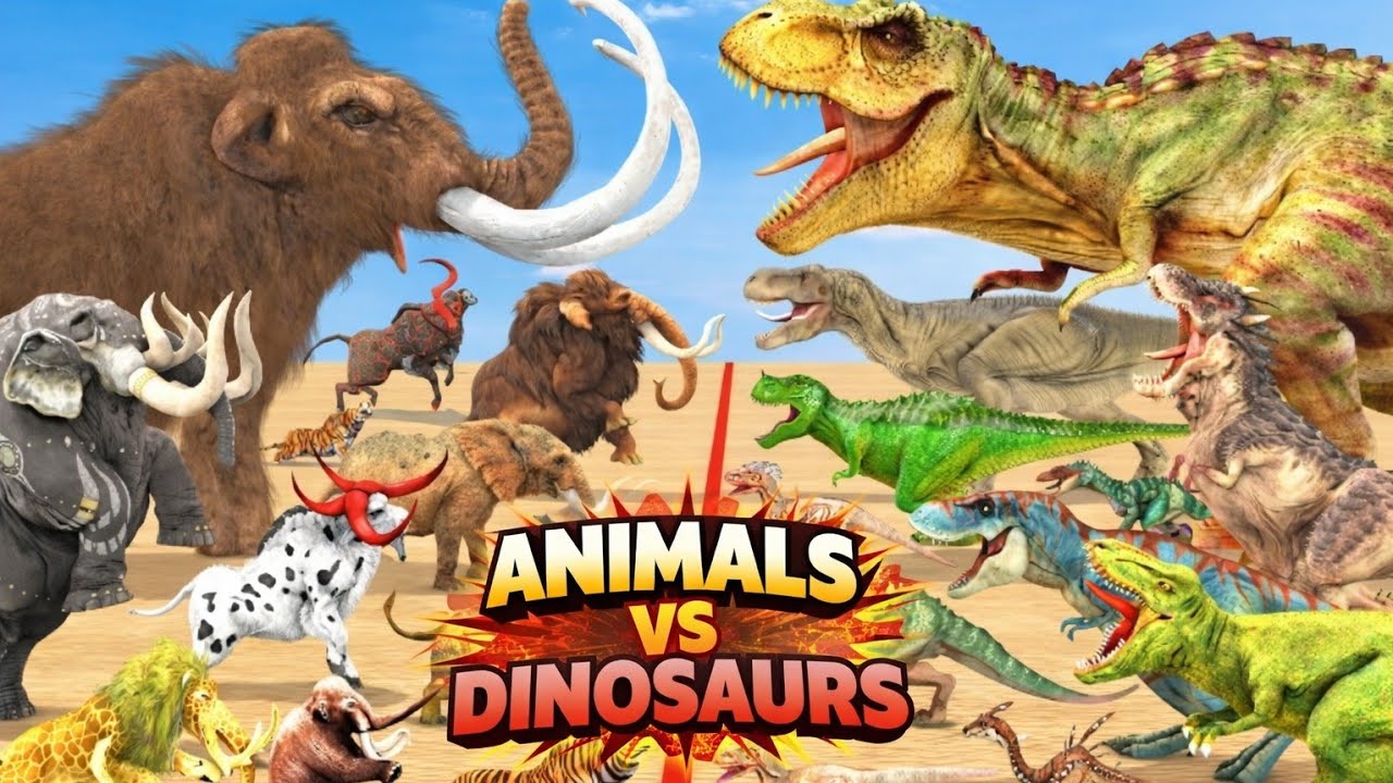 Mammoth Elephant Vs T-Rex Dinosaur Prehistoric Mammals VS Dinosaurs🦖 Animal Revolt Battle Simulator 