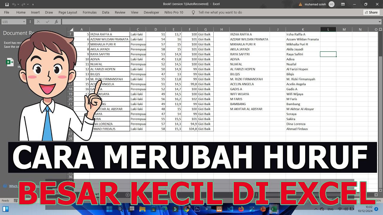 Cara Merubah Huruf Besar Kecil Tanpa Rumus Di Excel YouTube Cara merubah huruf besar kecil tanpa rumus di excel youtube