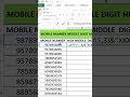 mobile number ki digit kaise hide kare 💕 #computer #computereducation #excel #excelkeyboardshortcuts