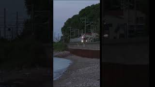 Train Lights Approaching Before Sunset in Hokkaido 🚆🌅 #Shorts #ASMR