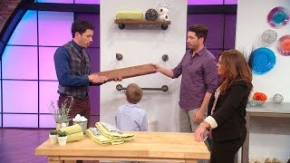 The Property Brothers show you how to make use of blank space over your toilet by creating simple shelving using pipe materials 