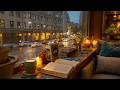 Smooth Jazz Piano on Rainy Street ☕ Cozy Jazz Music &amp; City Window Ambience to Relax