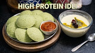 Super Soft High Protein Idli (NO RICE!) with Chutney | Green Moong Dal & Oats Idli screenshot 1