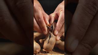Cracking open pure sweetness 🤎✨ #Tamarind #Foodie #Satisfying #Crunchy #Juicy #StreetFood #ASMR