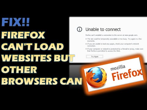 FIX!!!! Firefox can't load websites but other browsers can