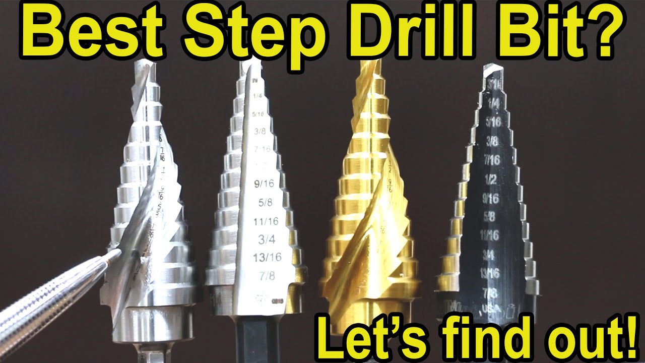 stepper drills Christmas Tree Bits STEP DRILL BIT SET 1/4" to 1-3/8” 5-pc 