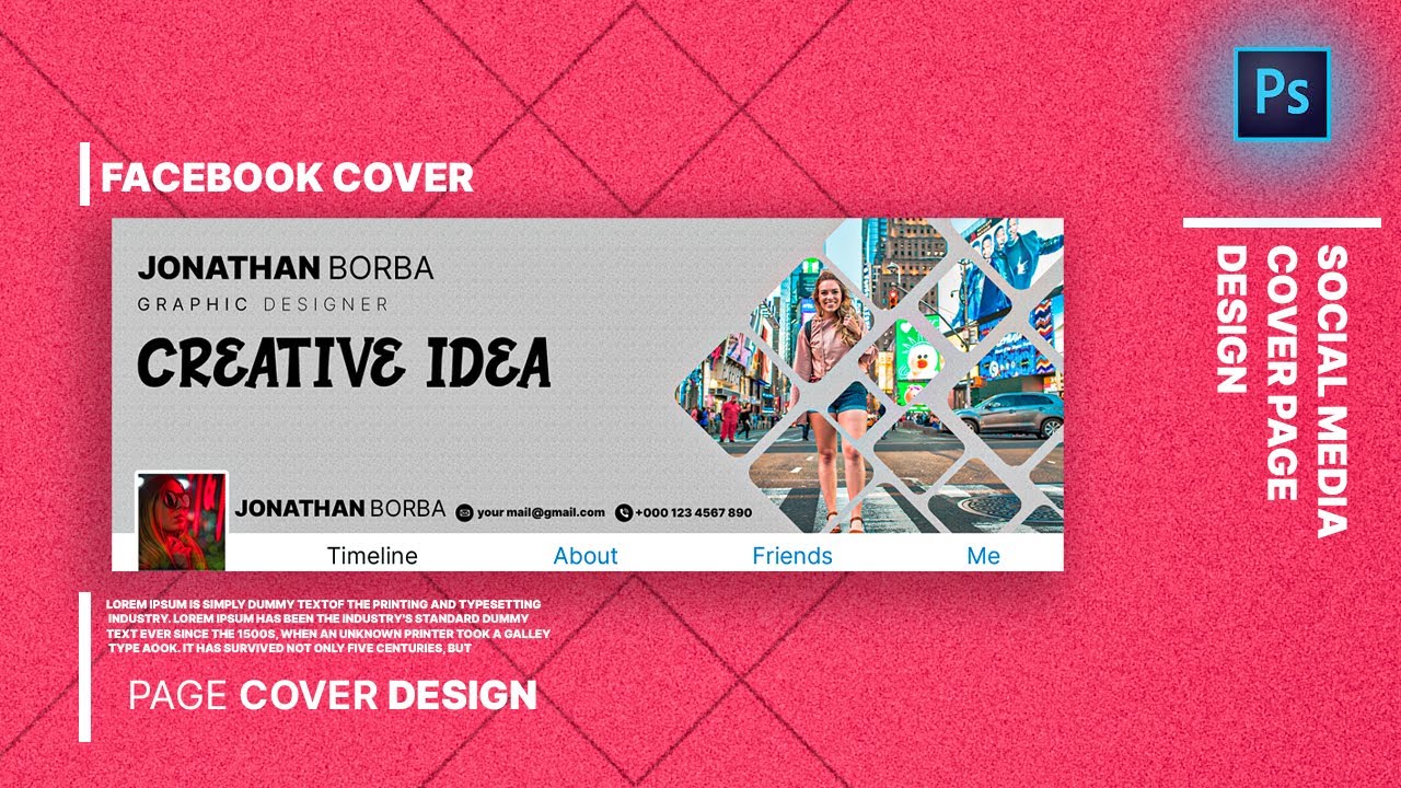 How to make Professional Facebook Cover Design | Photoshop CC tutorial