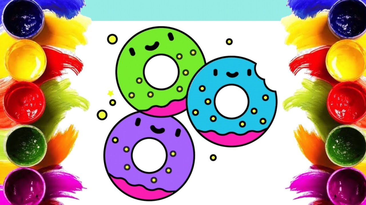 Donat Coloring for Kids | Learn Colors for Toddlers | Eva Magic Finger ...