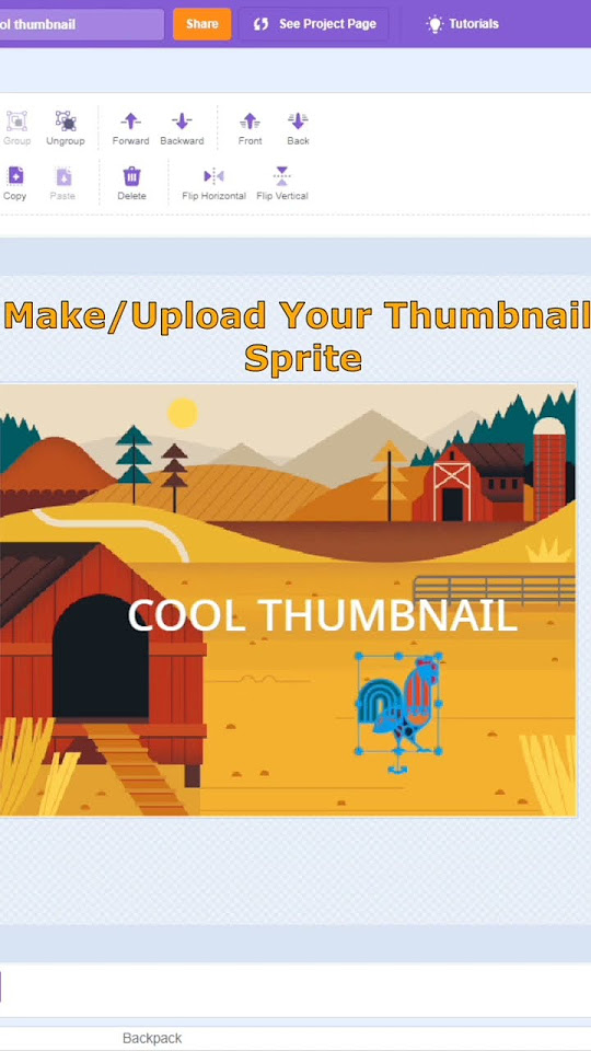 Setting a Scratch Thumbnail #scratch #tutorial #geekasteroid - YouTube