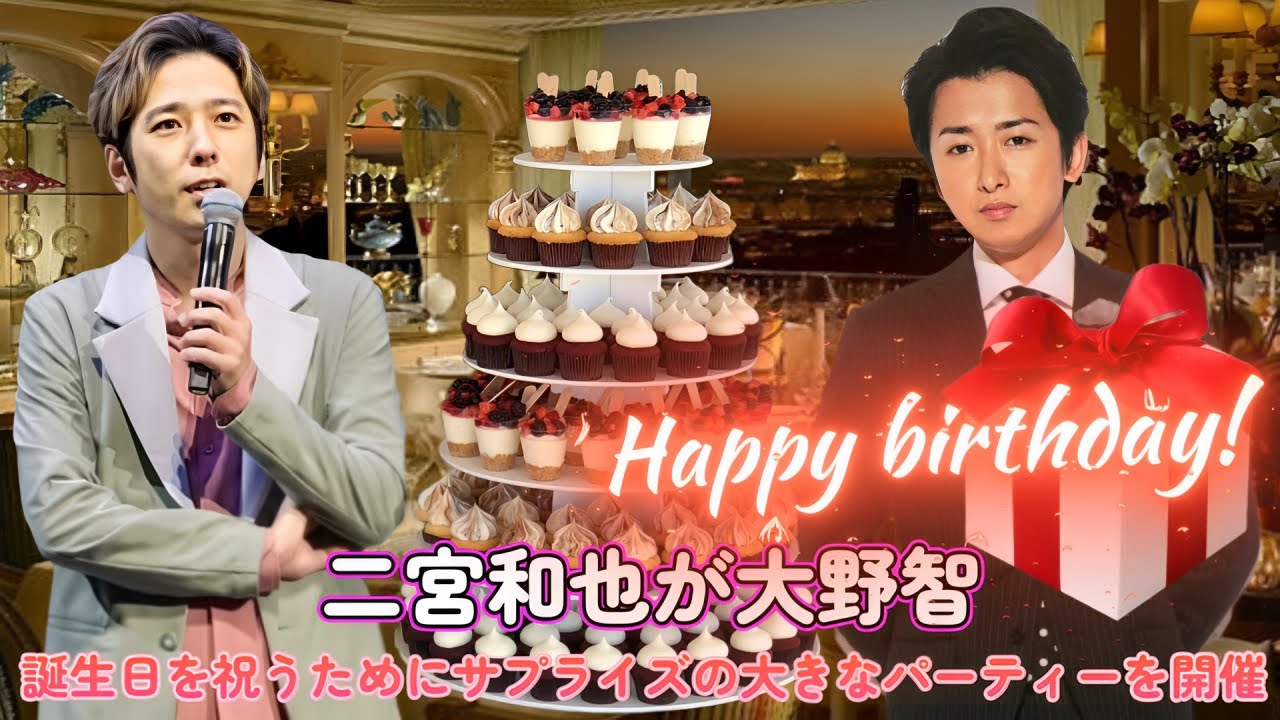 二宮和也が大野智の誕生日を祝うためにサプライズの大きなパーティーを