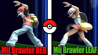 Pokemon Trainer RED & Leaf Copy Mii Brawler Final Smash + Moveset - Super Smash Bros. Ultimate