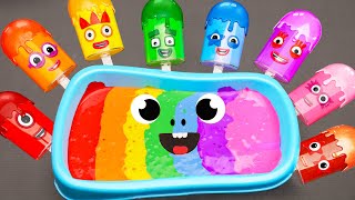 Making Rainbow Bathtub by Mixing All My Slime in Ice Cream Shapes Coloring! Satisfying ASMR Videos