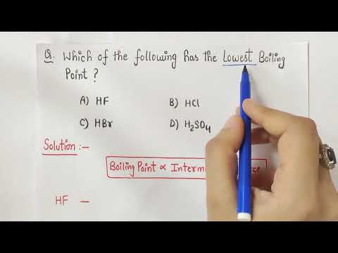 Video HF, HCl, HBr, H2SO4 which one has Lowest Boiling point? - youtube