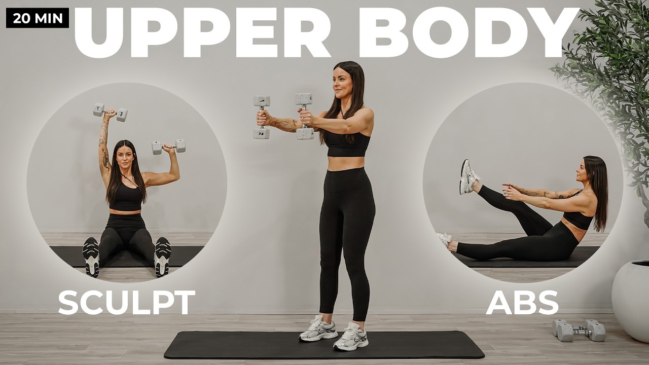20 Min Sculpted Arms & Abs | Dumbbell Workout