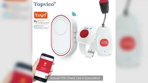 Topvico Tuya Emergency Panic Button WIFI for Elderly Alarm SOS Bracelet Wireless Caregiver Pager Wat