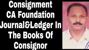 Consignment Journal Entries & Accounts in the books of Consignor