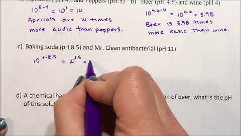Logarithmic Application - pH and Hydrogen Ion Concentration