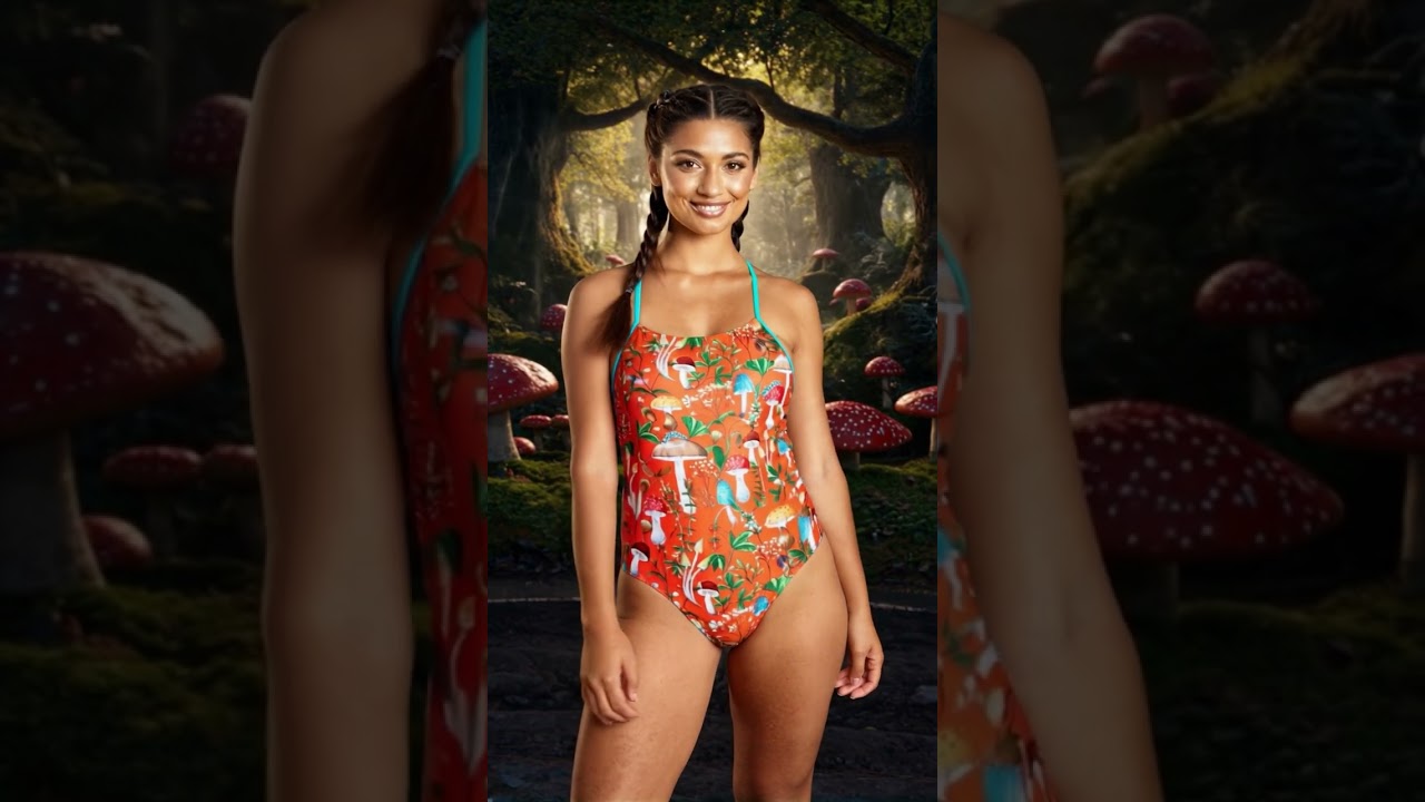 ⁣Sporti Toadstool Trails Micro Back One Piece Swimsuit (26-40) | SwimOutlet.com