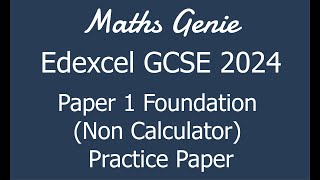 Edexcel GCSE 2024 Foundation Paper 1 (Non Calculator) Revision Practice Paper screenshot 1