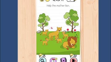 Brain Test Level 71 Help the mother lion Walkthrough