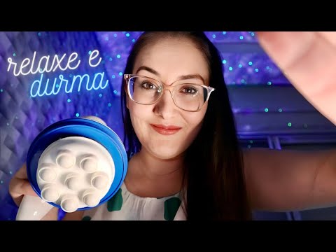 ASMR: DURMA RÁPIDO COM ESSA MASSAGEM SUPER RELAXANTE 💤 | Sons de creme, boca, líquido, tapping,etc.