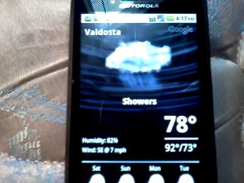 Motorola Triumph clock - hTC h7 weather animation! - YouTube