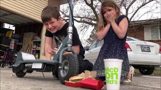 Kid Temper Tantrum Runs Over Daddy's Big Mac Combo Meal With His Electric Scooter  [Original]