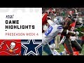 Buccaneers vs. Cowboys Preseason Week 4 Highlights | NFL 2019