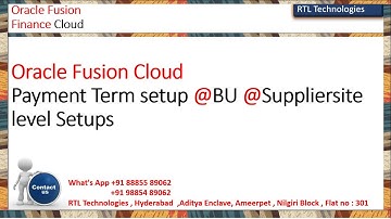 Fusion Financials | Payment Terms Setup | Multiple Payment terms Setup @BU and Supplier Site level