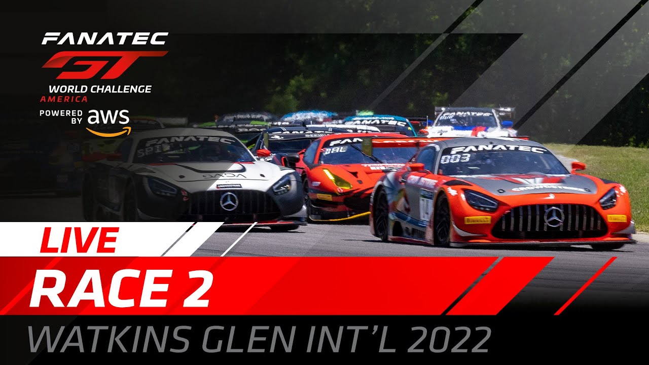 LIVE Race 2 Watkins Glen Fanatec GT World Challenge America Powered by AWS 2022